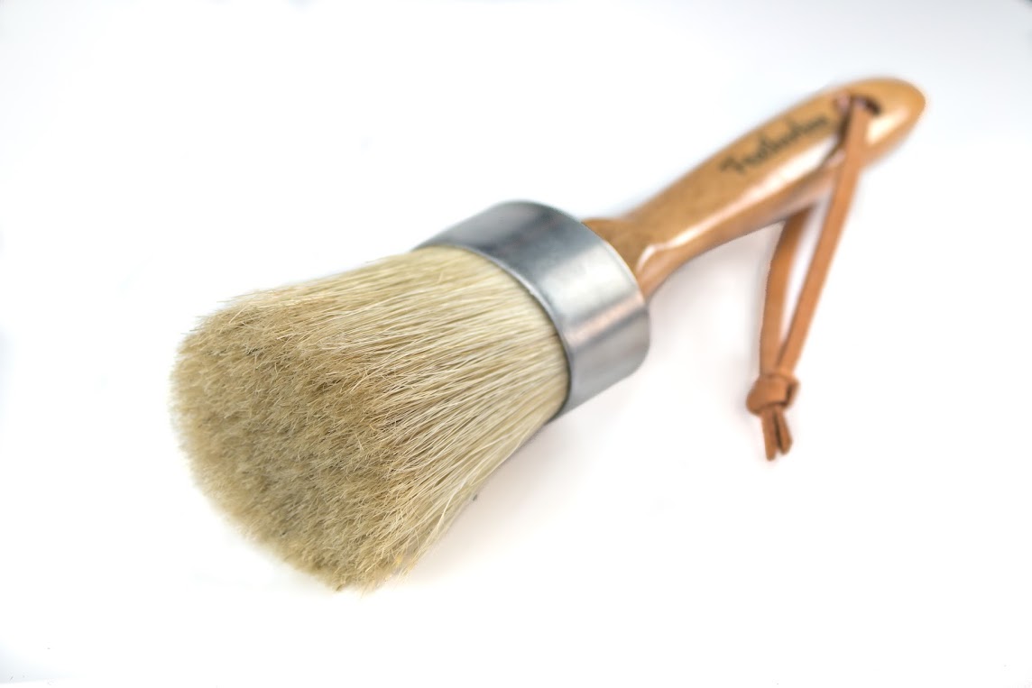 Featherline 2-inch oval brush for leather and wood finish application by Skidmore's — professional applicator tool
